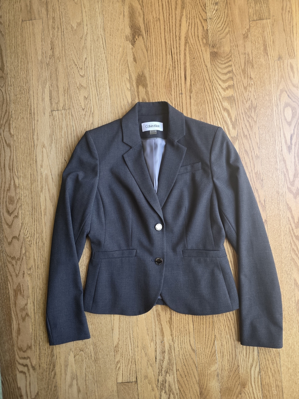 Calvin Klein Women's Charcoal Gray Tailored Blazer